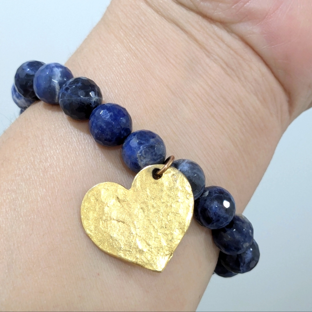 Lapis And Heart Bracelet